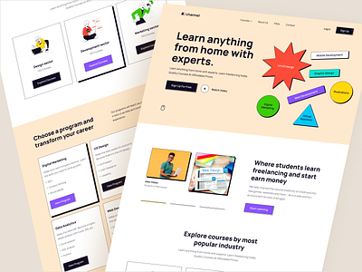 E-learning Website Design design learn e learning e learning website home page landing page product design uihut uiux design web design website website design