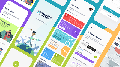 VaccineLanka 24 hours covid19 design figma illustration logo mobile app design mobile ui srilanka ui uiux vaccine