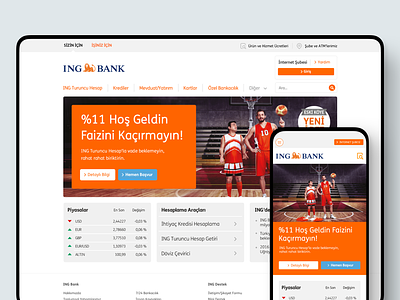 ING Bank Turkey Website&Panel (It’s live🔥🔥🔥) basketball cms dashboard finance fintech ing bank minimal netherlands orange responsive turkey ui ui design ux ux design website