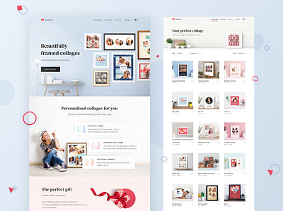 Website for an Online Collage Gift Store clean collages design ecommerce elegant landing page photo photos picture picture frame productdesign rame ui ux web design