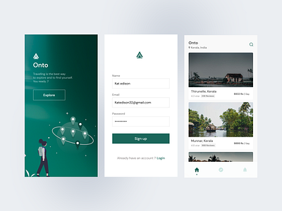 Onto - Travel app concept inspiration plaxes tourism travel travelling