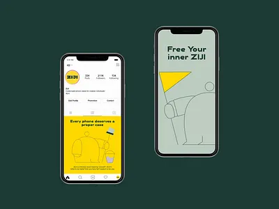 Ziji mascot andstudio bold branding design illustration mascot phone case