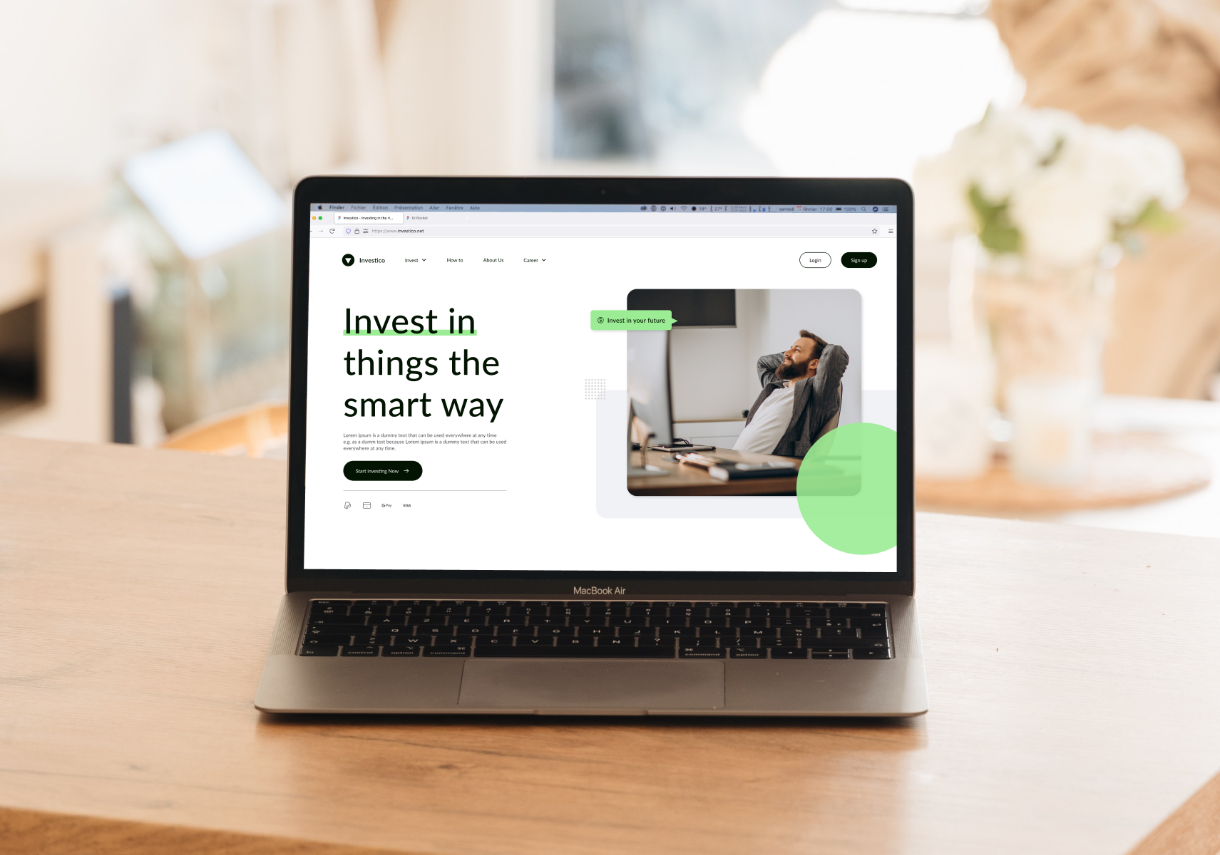 Investico - Investment Website concept branding invesment website investment investment landing page investment page light ui uidesign web web design website