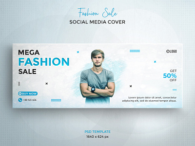 Fashion sale social media cover template banner cover design discount facebook cover facebook post instagram post landscape banner social media cover social media post social network template