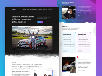 Landing Page for a Drift Academy Website automobile branding car clean design drifting landing page racing sports car ui ux web design website