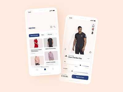 Aprika Online Shop application design clothing store design ecommerce ecommerce application mobile app mobile application online clothing store online shop online store retail app store application ui ui design uidesign uiux web design