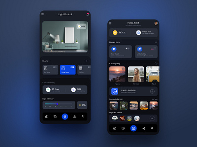 Smart Home App 3d clean color concept creative dark app dark ui mobile app mobile ui smart home ui ui ux ui design user interface design