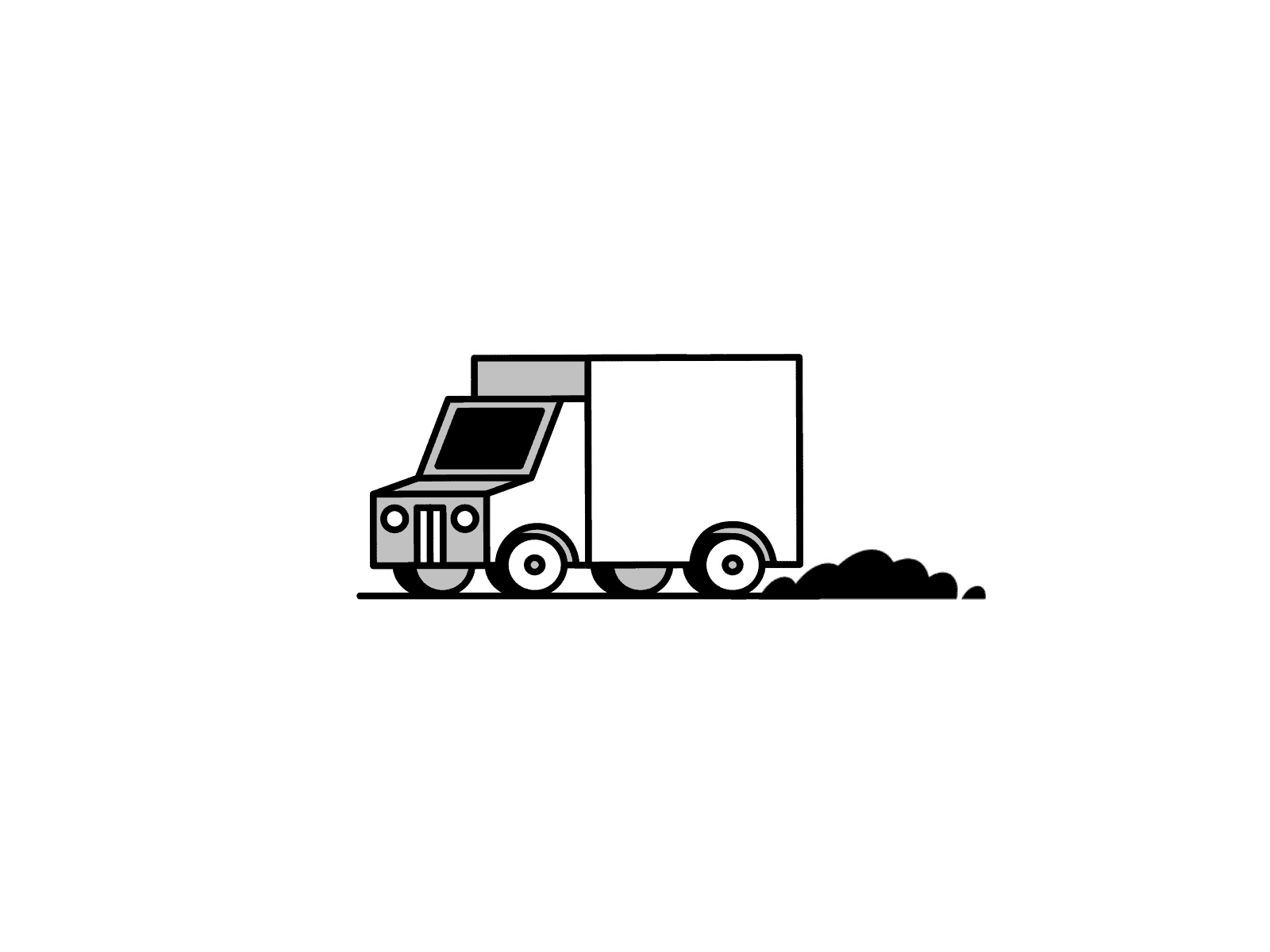 Package/Delivery Truck Transition amazon animation delivery design filippo marchetti gummy illustration logo animation lorry minimal motion graphics shipping smear squash stretch transition truck