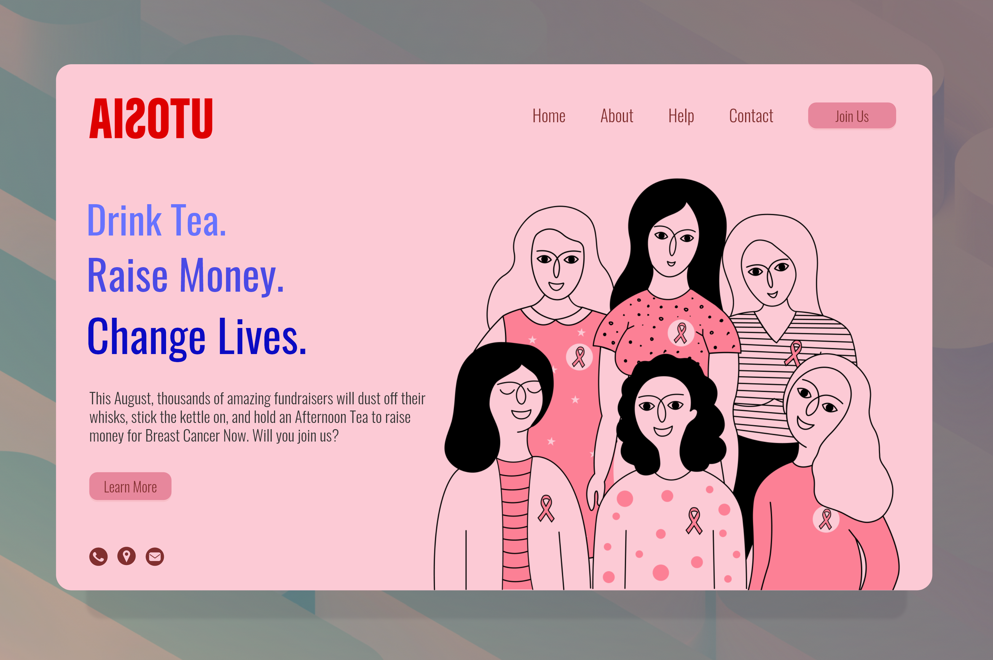 Charity Landing Zone adobe xd breast breast cancer cancer charity design donate landing raise money ui ux