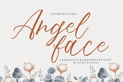 Angel Face app branding brush design elegant flat font illustration logo ui