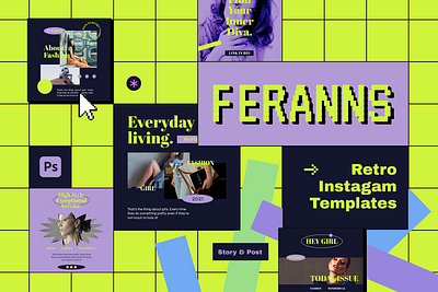 Feranns Fashion Instagram Template branding classic design fashion girl instagram instagram template podcast retro social media trend ui web design