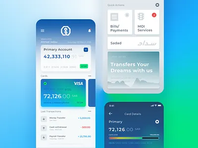 Samba — Bank Mobile App application bank banking blue card finance mobile app money samba saudi saudi arabia transfer ui ux