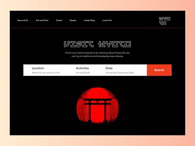 Visit Kyoto Landing Page design ui web