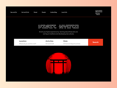 Visit Kyoto Landing Page design ui web