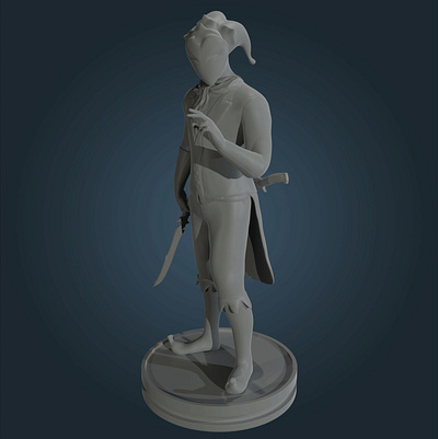 3D Print Ready Model : Inspired From Joker 3d modeling 3d print ready modeling 3dillustrations 3dmodeilng 3dmodeling 3dprinting b3d blender 3d blender sculpt blendermodeling character topology sculpt character zbrushsculpt