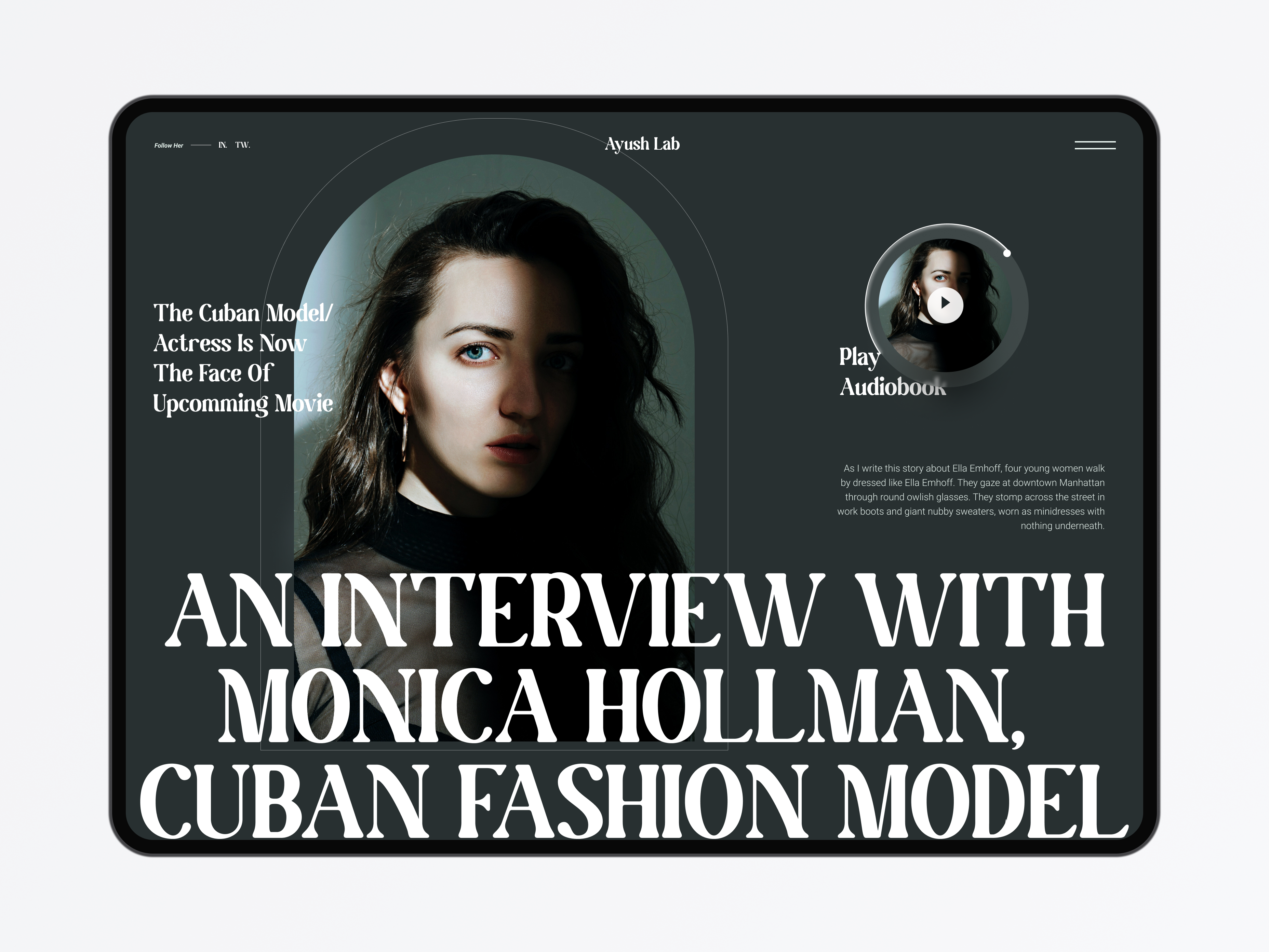 Monica Hollman 一 Concept UI Design ayush lab branding clean clean ui clear concept dailyui design flat freelance freelance designer graphic design ui ui design user inteface ux uxdesign visual designer web website