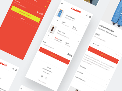 Chaos Concept Store - Mobile View design e commerce fashion ios mobile simple store ui ux white