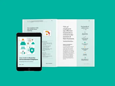 Guide to Proactive Environmental Compliance camp ebook ebook design ebook layout environmental green illustration interactive pdf orange recycle teal