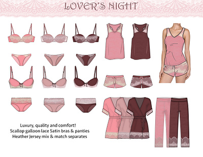 Intimates Sleep Collection cads design designer illustration