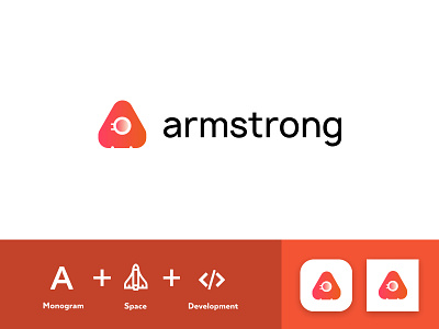 Armstrong: Logo Design brand design branding code coding design development front end develoment graphic design logo logo design space