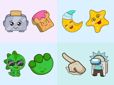 Cute Cursors (Kawaii / Among Us) amongus cursor dino illustraion kawaii moon rick and morty rick sanchez toaster