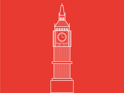 Big Ben, London big ben clock design flat design geometric great britain icon set illustration illustrator landmarks london minimal illustration time tour tower town travel united kingdom vector vector illustration