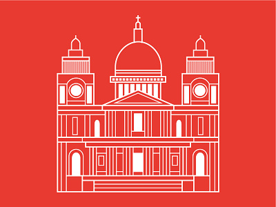 St. Paul's Cathedral, London adobe illustrator architecture building cathedral church city england flat design landmark line art london minimal illustration outline paul saint tourism tourist travel vector illustration