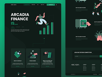 ARCADIA FINANCE Landing page designer poland finance finance app home page landing page lp polish designer ui ui designer uiux vault