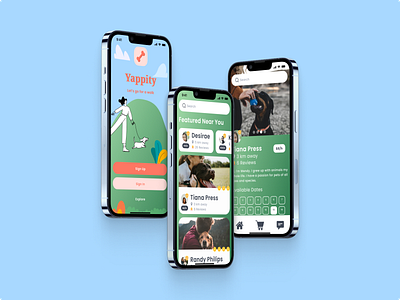 Yapitty - Dog Walking App dog walking app dribbble product design course