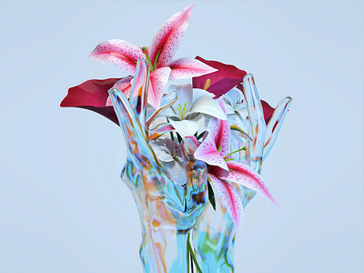 Flowers and arms 3d modeling 3ds max arm arms c4d cg cinema4d corona render design finger fingers flower flowers illustration redshift