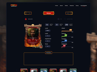 Inventory Design 2021 design game graphic design online owento ui userinterface ux webdesign website website design