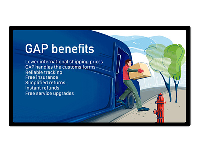 GAP benefits illustration amazon business illustration delivery e commerce online sales