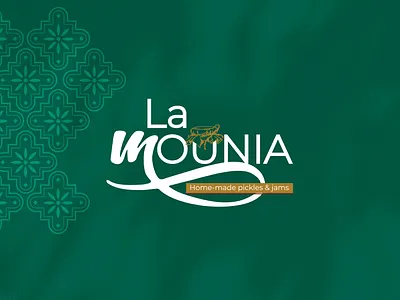 LAMOUNIA LOGO adobe branding business canned concept design family feedback food gold green homemade identity jams jars logo m mediterranean motion pickles