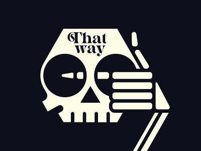 That way bone bones branding design flat geometric hand hands humor icon illustration logo skeleton skull skulls teeth typography vector