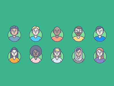 Just Face It avatars branding character design graphic design icon illustration vector
