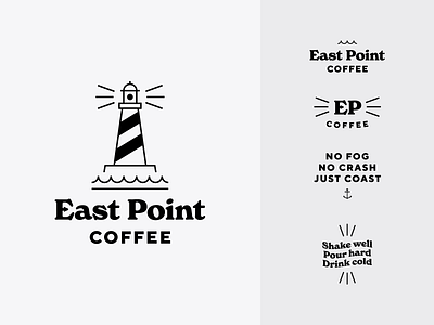 East Point Coffee beverage branding coast coffee cold brew east fog identity lighthouse logo ocean point roaster