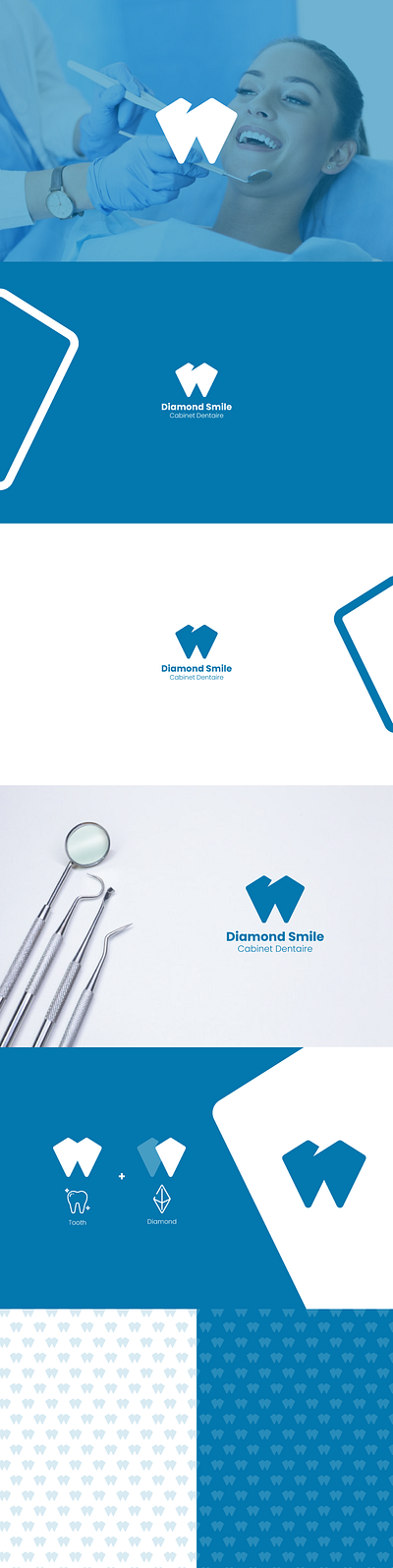 Diamond Smile - dental clinic branding dent dental dentist dentiste denture design diamond diamond smile logo logo design modern logo molar molars mouth smile stone teeth tooth tooth logo