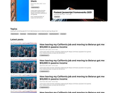Dev Express - Developer Blog (Lower Half) blog blogging css design ui web