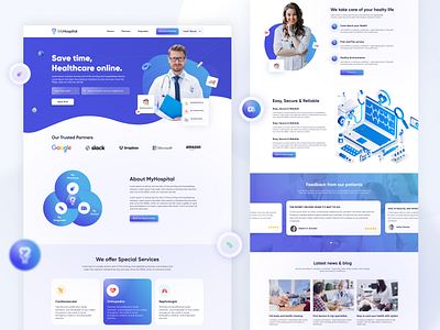 Medical Website Landing Page Design corona coronavirus design doctor doctor appointment doctor web design health healthcare healthy hospital landing page medical medical landing page medicine patient ui ux web design website