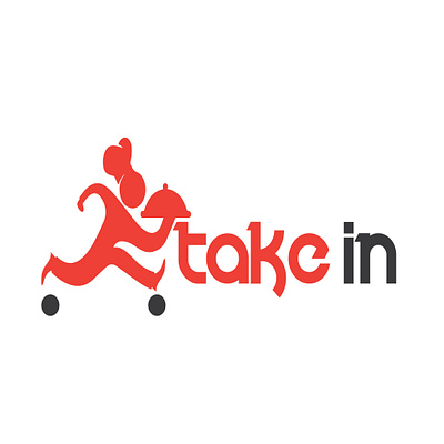 TAKE IN branding creative logo design flat food delivery graphic design illustration logo logo design minimal unique logo