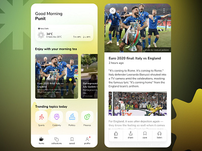 Good Morning News UI🌤 app design design design trends figma interaction design interface news app product design ui ui trends user experience user interface ux