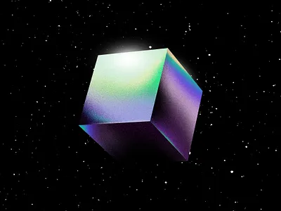 Space Cube 3d illustration space