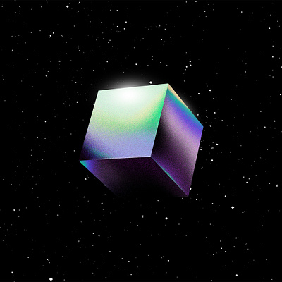 Space Cube 3d illustration space