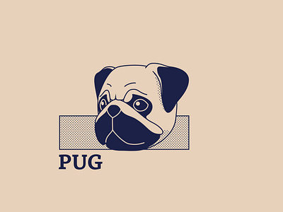 Pug - 253/365 animal art comic cute dog dogs halftone illustrations kawaii logo pet pug vector