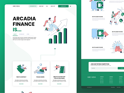 ARCADIA FINANCE landing page landing page landing page ui lp ui uiux web designer website website design