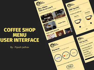 Coffee Shop Menu User Interface - Figma coffee coffeeshop design desin ios ipad menu ui