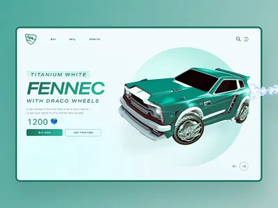 Rocket League - Fennec Landing Page car hero car landing page gaming header heading hero landing page product design product designer rocket league typography ui ui design ux ui web design website