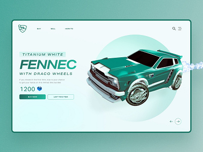 Rocket League - Fennec Landing Page car hero car landing page gaming header heading hero landing page product design product designer rocket league typography ui ui design ux ui web design website