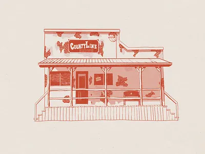 County Line Saloon Spot Illustration bar country county design drawing illustration saloon