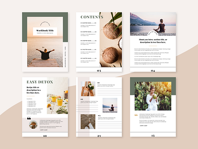 Health Coach Workbook for Canva canva canva template coaching template coaching workbook content creator ebook health coach holistic coach holistic health lead magnet magazine template opt in template wellness wellness coach workbook worksheet yoga